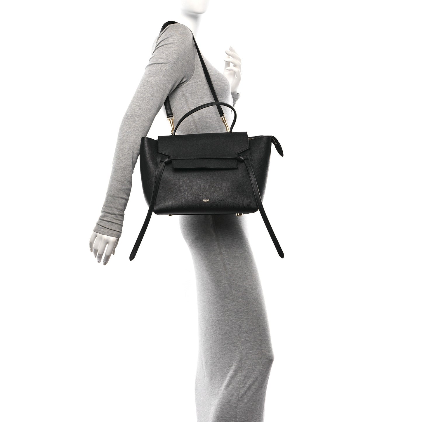 Grained Calfskin Mini Belt Bag Black