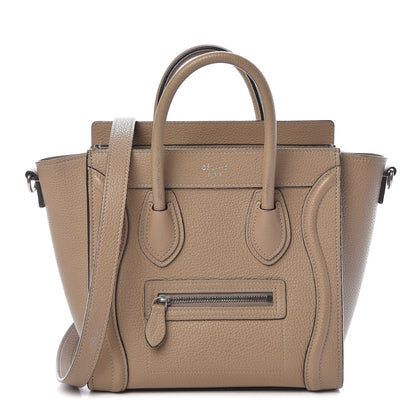 Celine Drummed Calfskin Nano Luggage Dune 1 of 15