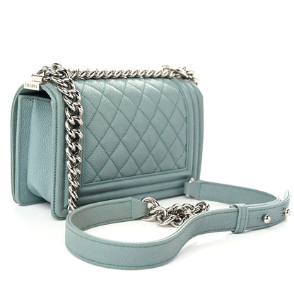 Chanel Caviar Quilted Small Boy Flap Light Blue 3 of 10