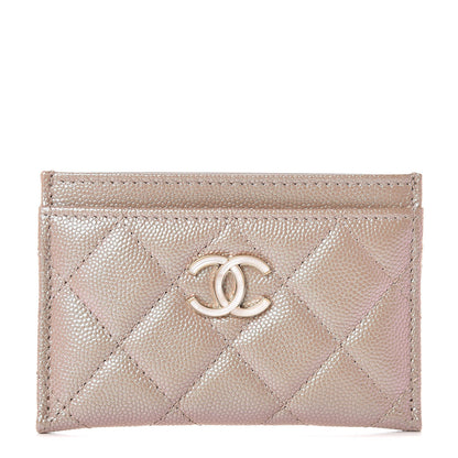 Chanel Iridescent Caviar Quilted Card Holder Beige 1 of 9