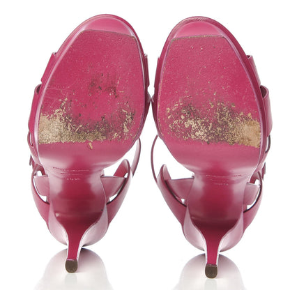 Saint Laurent Calfskin Tribute 105 Platform Sandals 36.5 Fuchsia 7 of 9