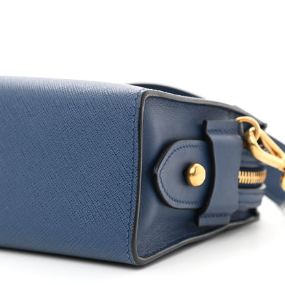 Prada Saffiano City Calfskin Esplanade Crossbody Bag Bleuette 10 of 12