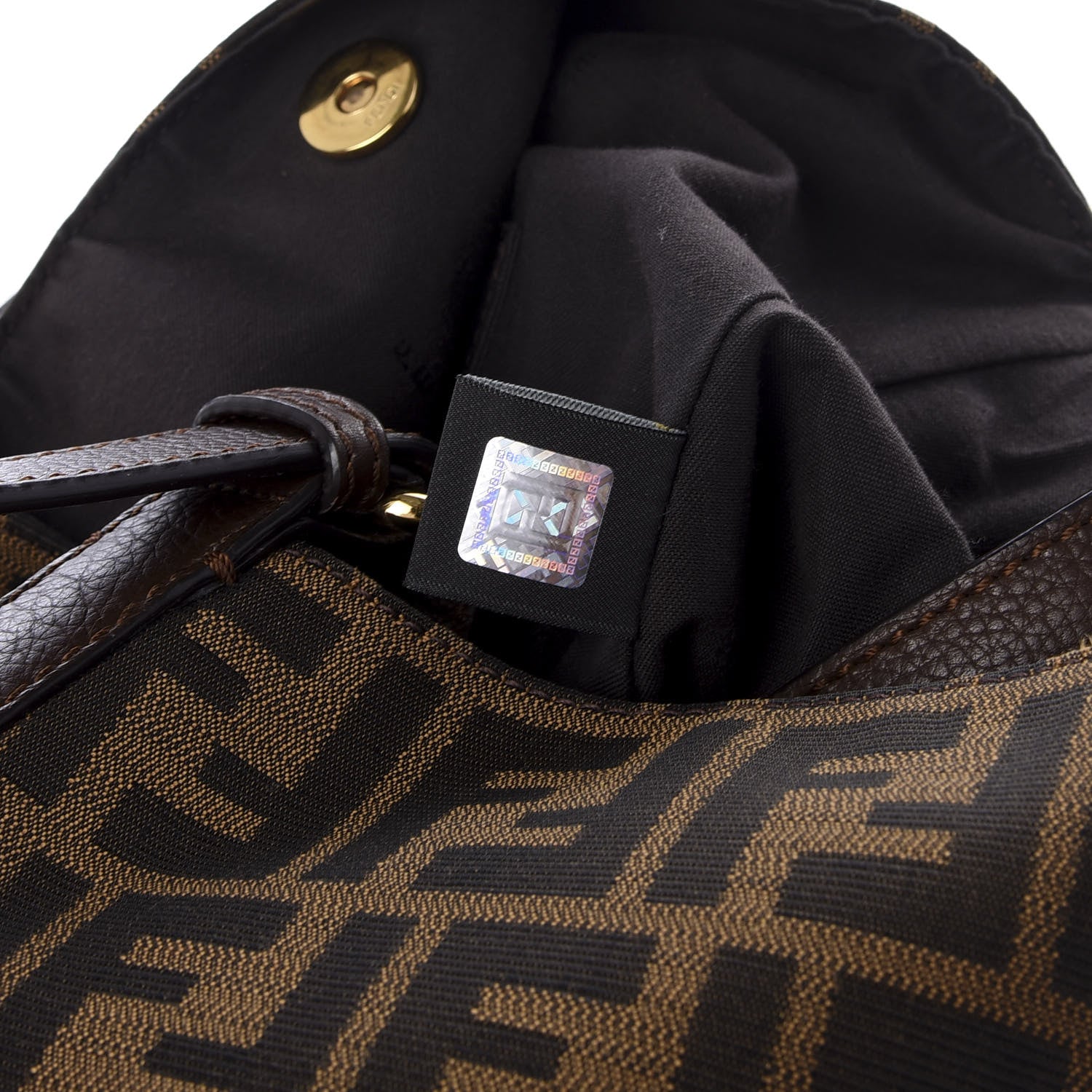 Fendi Zucca Vitello Artic Small Hobo Tobacco Castagna 7 of 10