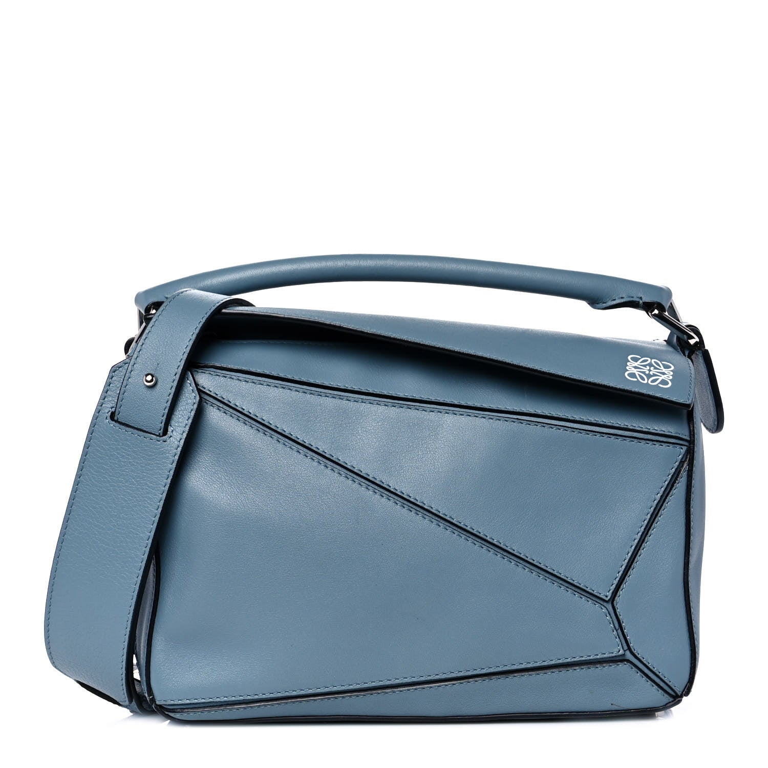 Loewe Calfskin Small Puzzle Bag Stone Blue 1 of 9