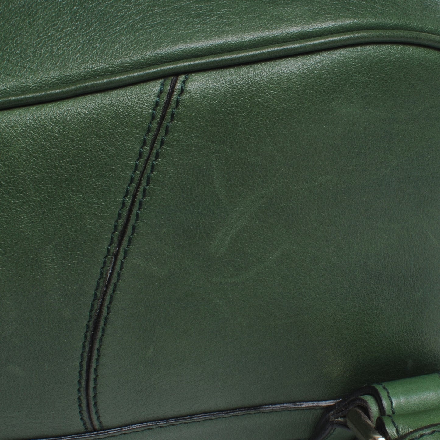Leather Large Horsebit Chain Bag Green