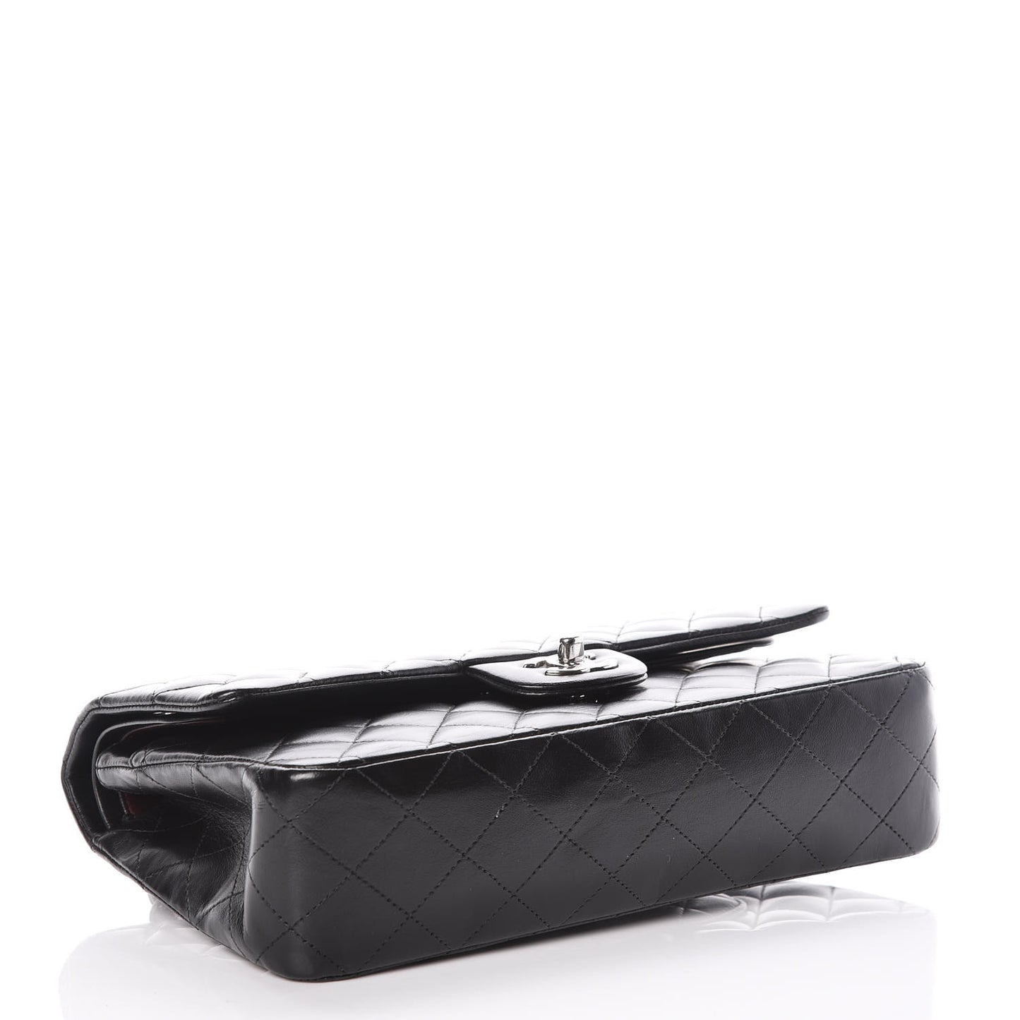 Lambskin Quilted Medium Double Flap Black