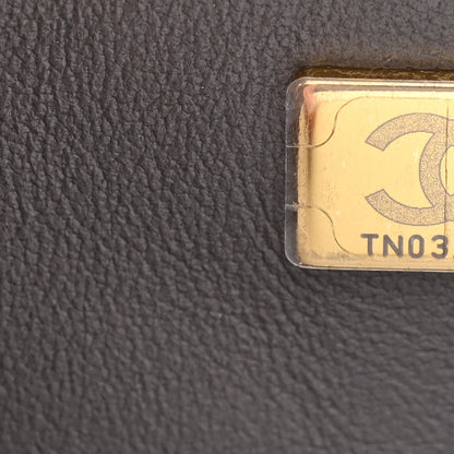 Chanel Lambskin Quilted Mini Top Handle Rectangular Flap Dark Grey 7 of 11