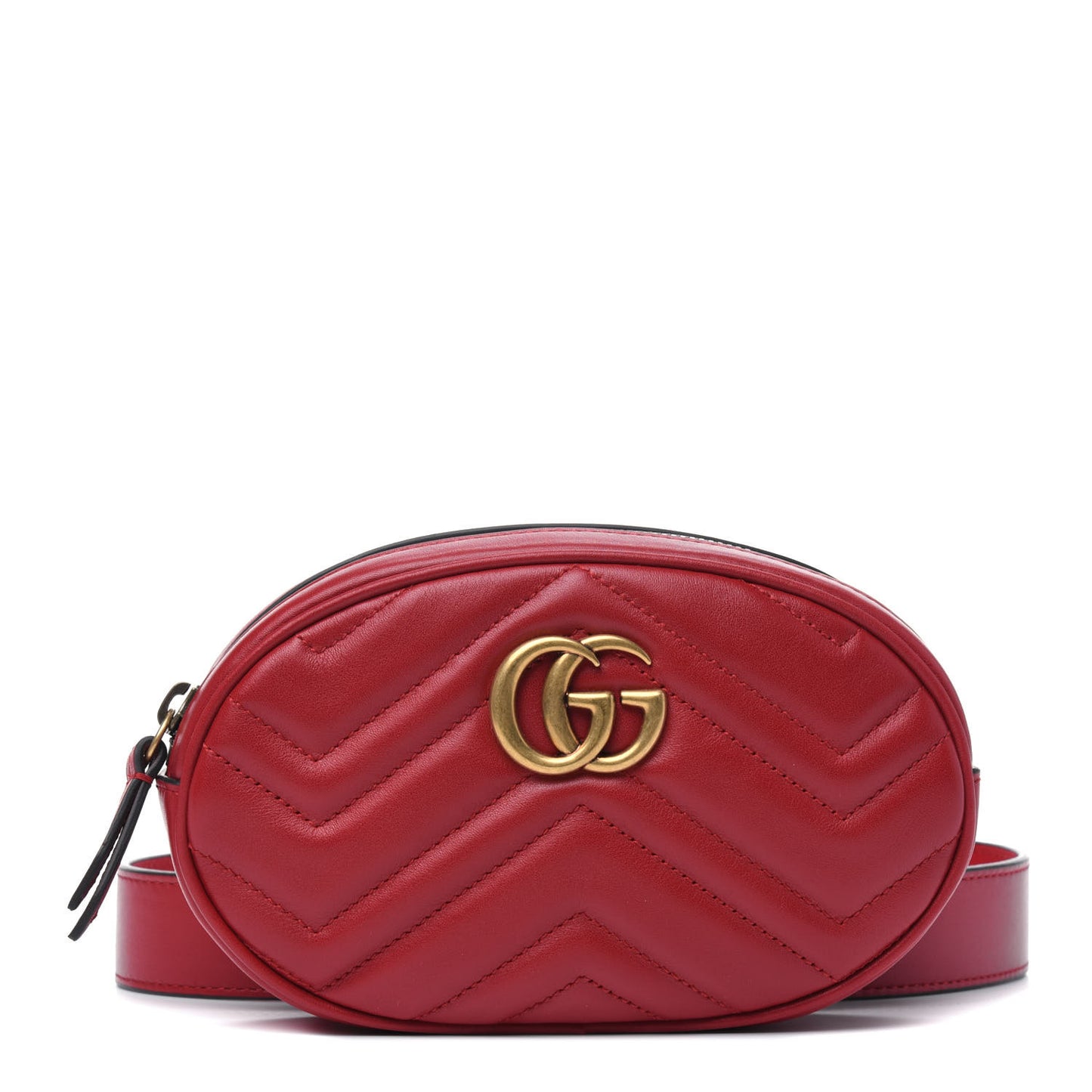 Calfskin Matelasse GG Marmont Belt Bag 95 38 Hibiscus Red