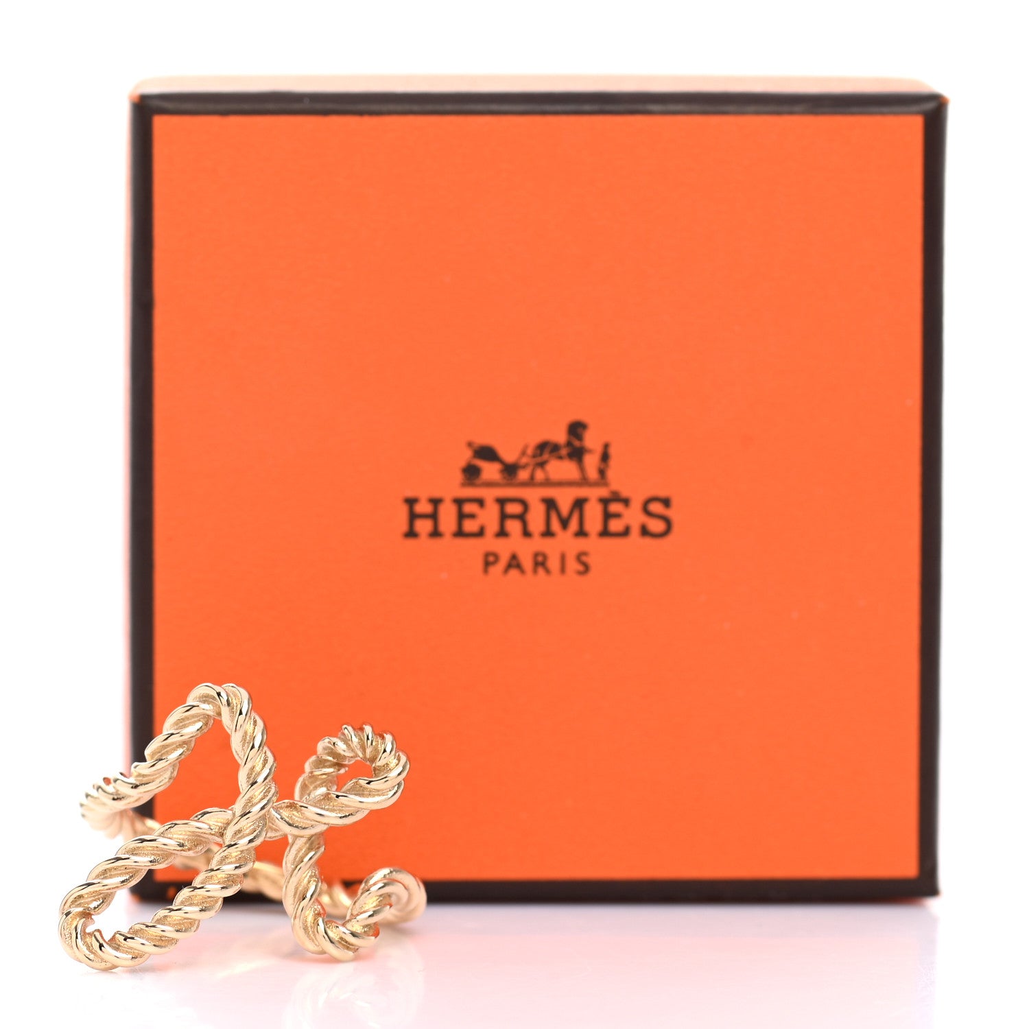 Hermes Brass Cord'H Scarf Ring Gold 5 of 5