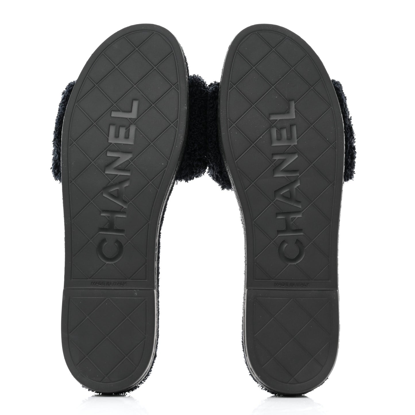 Terry CC Flat Mules Sandals 40 Navy