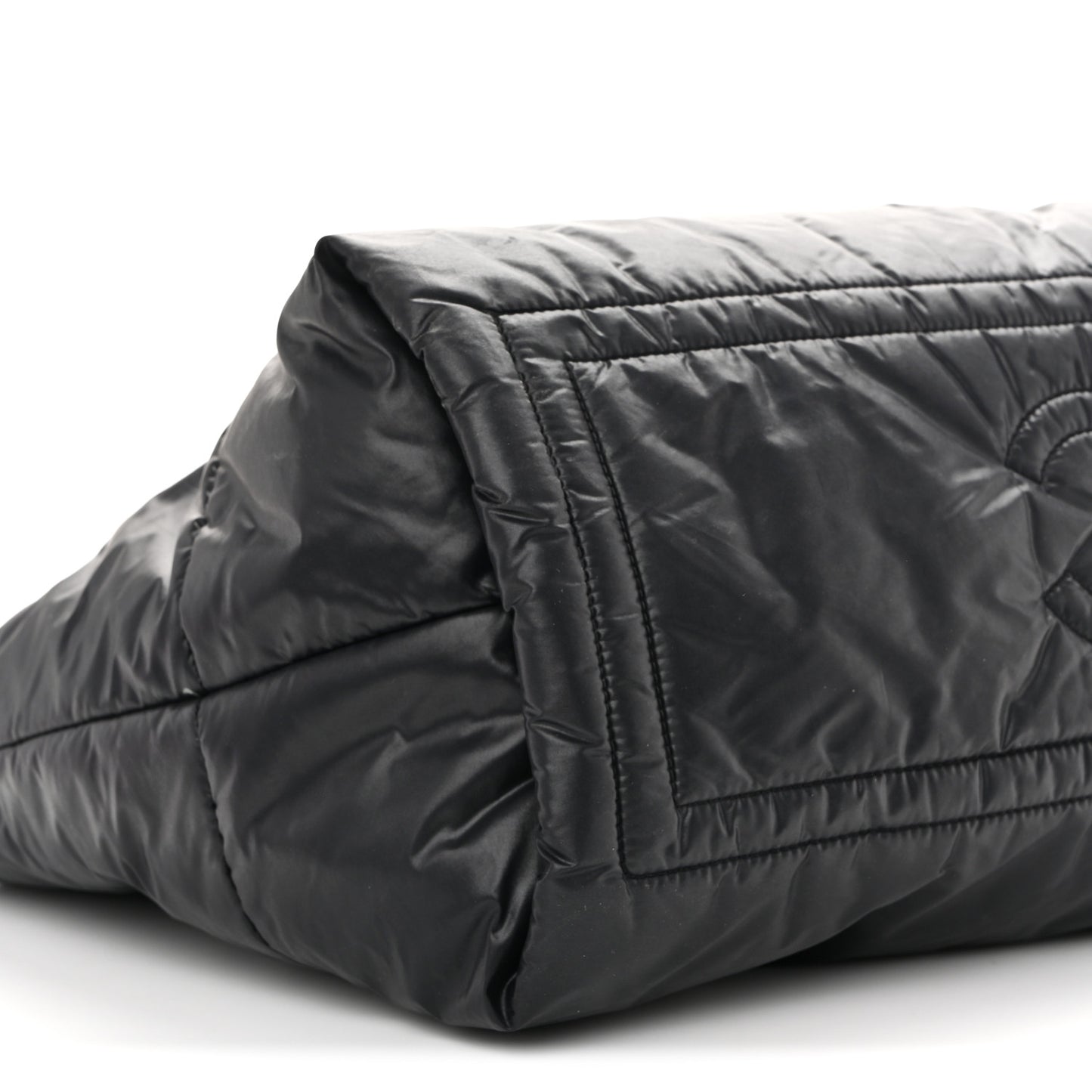 Lambskin Quilted Large Coco Cocoon Reversible Tote Black