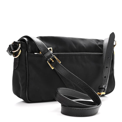 Prada Tessuto Nylon Saffiano Small Messenger Bag Black 3 of 9