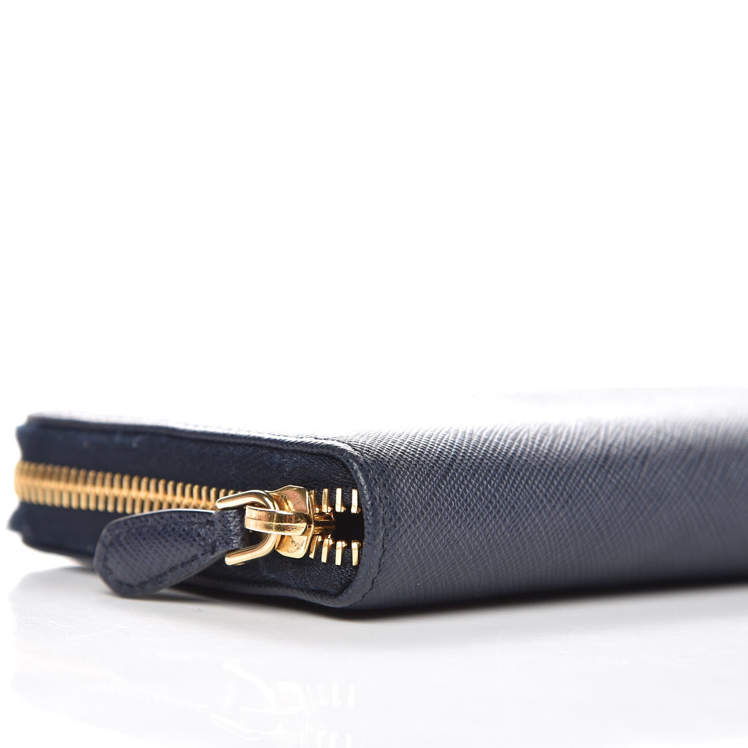 Prada Saffiano Metal Zip Around Wallet Baltico 9 of 9