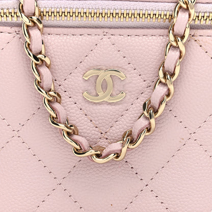 Chanel Caviar Quilted Mini Vanity Case With Chain Light Pink 8 of 11