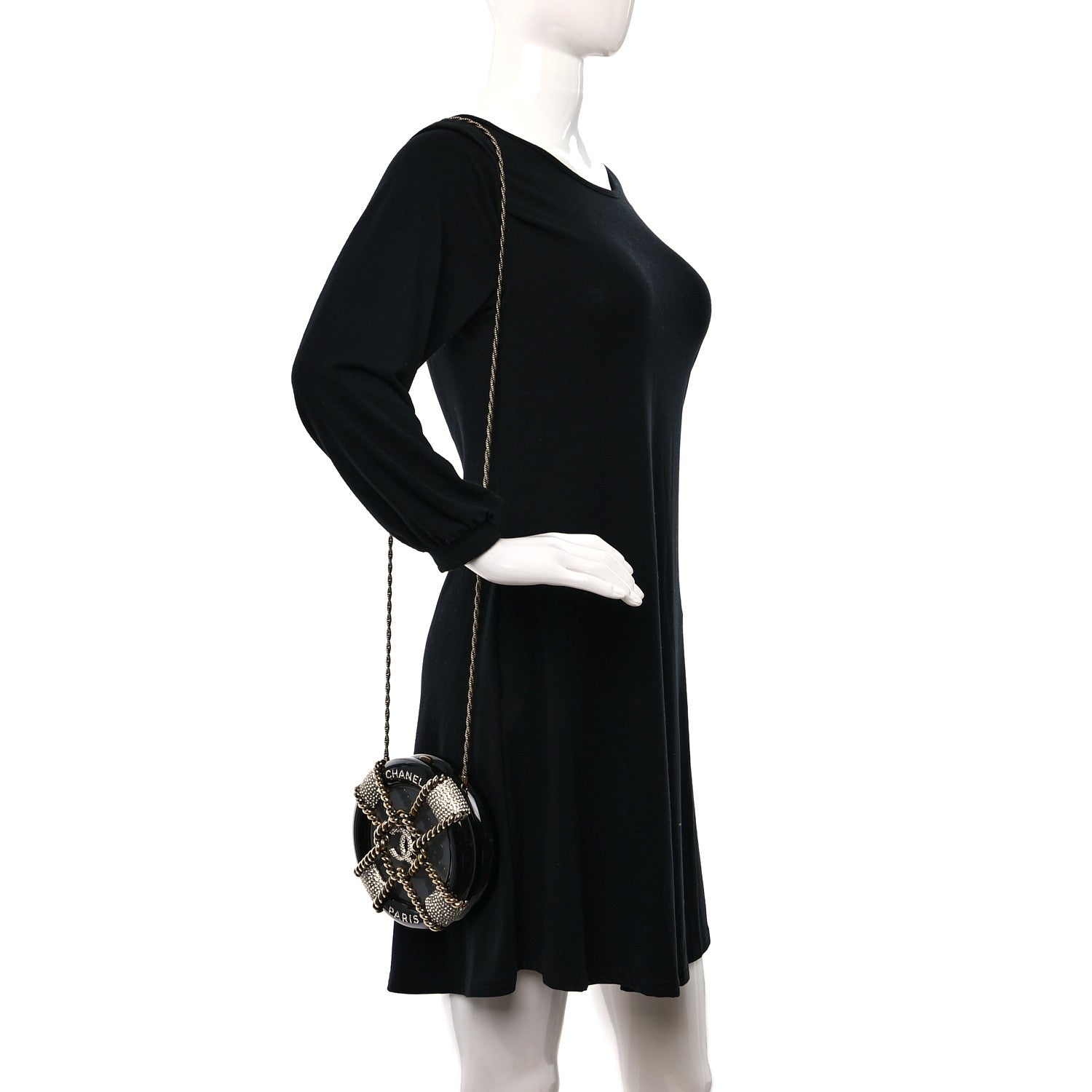 Chanel Resin Crystal Rescue Wheel Minaudière Black 2 of 9