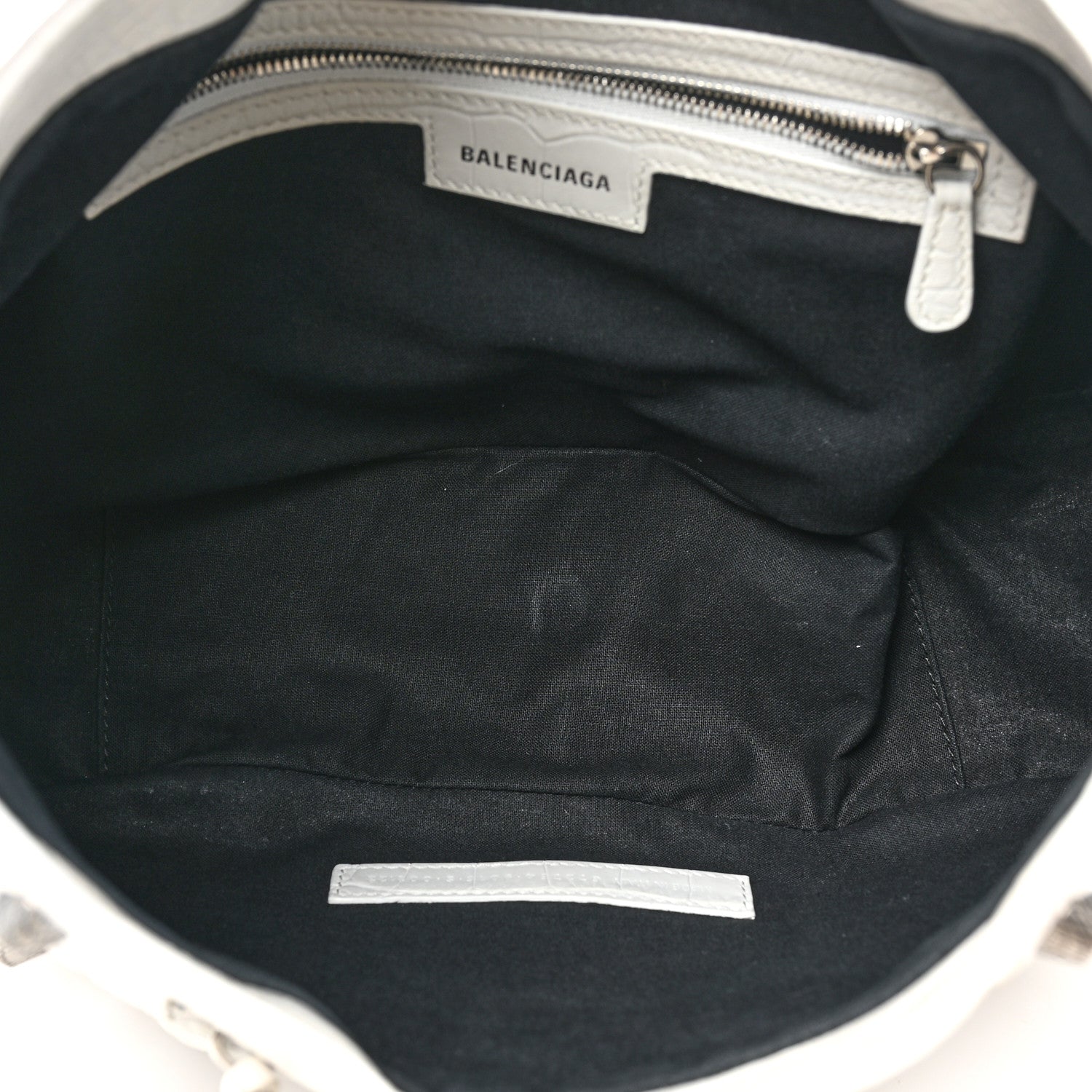 Balenciaga Extra Supple Calfskin Crocodile Embossed Medium Le Cagole Shoulder Bag White 5 of 18