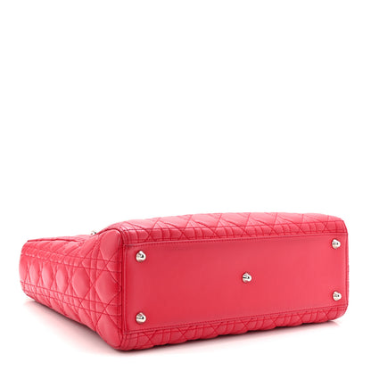 Christian Dior Lambskin Cannage Large Lady Dior Fuchsia 4 of 10