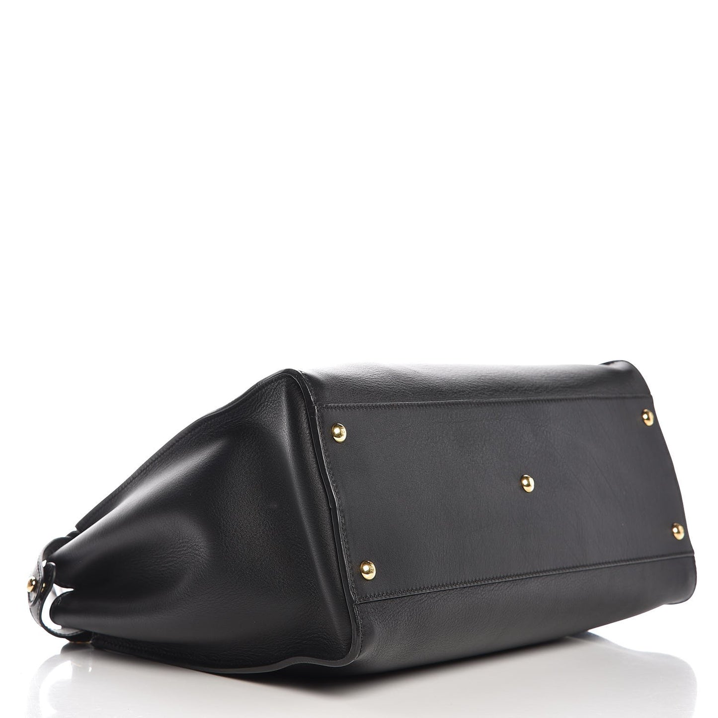Vitello Seta Shiny Nappa Large Peekaboo Iconic Satchel Black