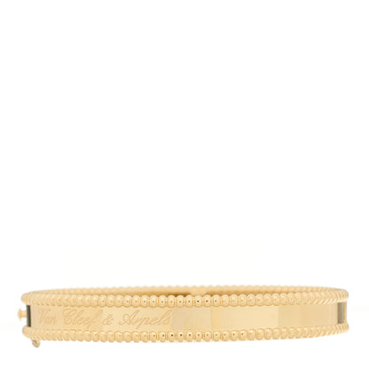 Van Cleef & Arpels 18K Yellow Gold Perlee Signature Bangle Bracelet S 1 of 3