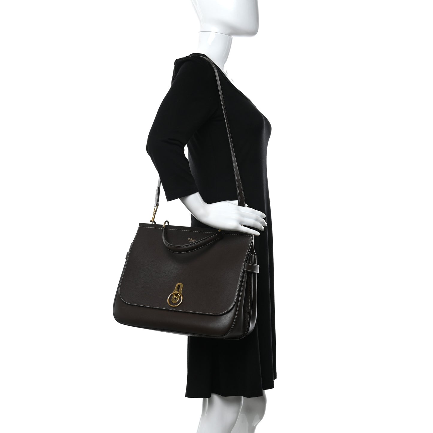 Natural Grain Leather Amberley Satchel Chocolate