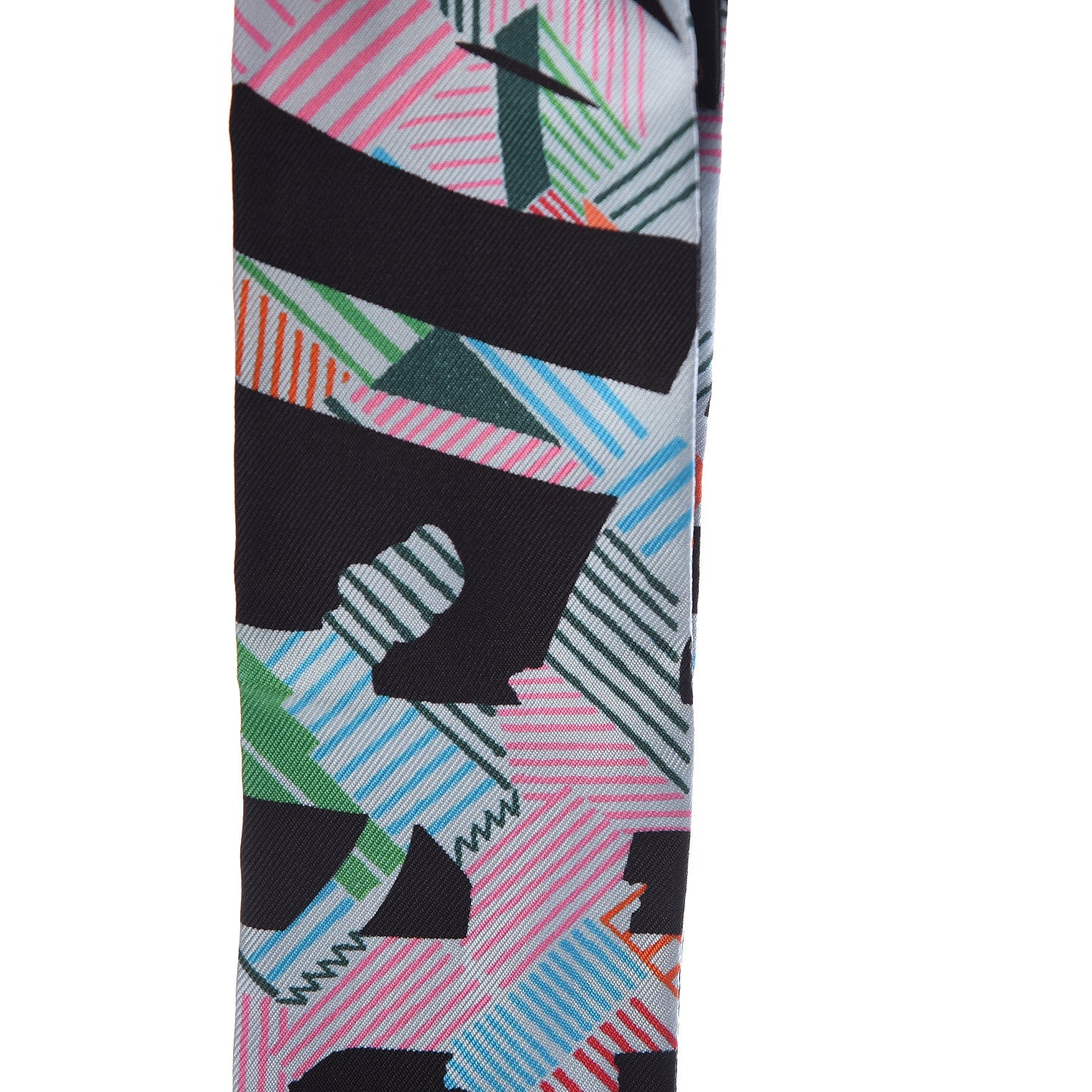 Hermes Silk Cavalcadour Morning Twilly Black Rouge Vert 7 of 8