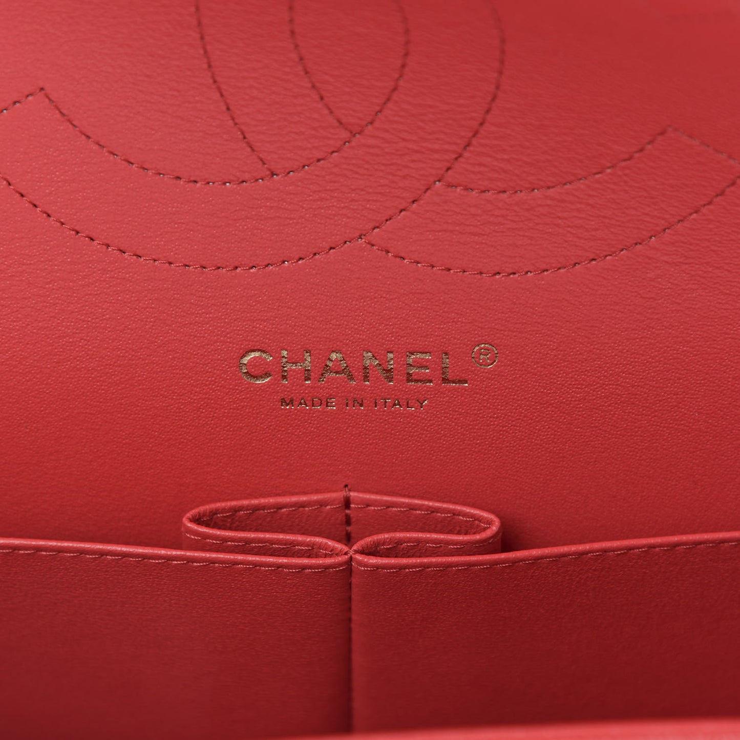 Caviar Quilted Jumbo Double Flap Red