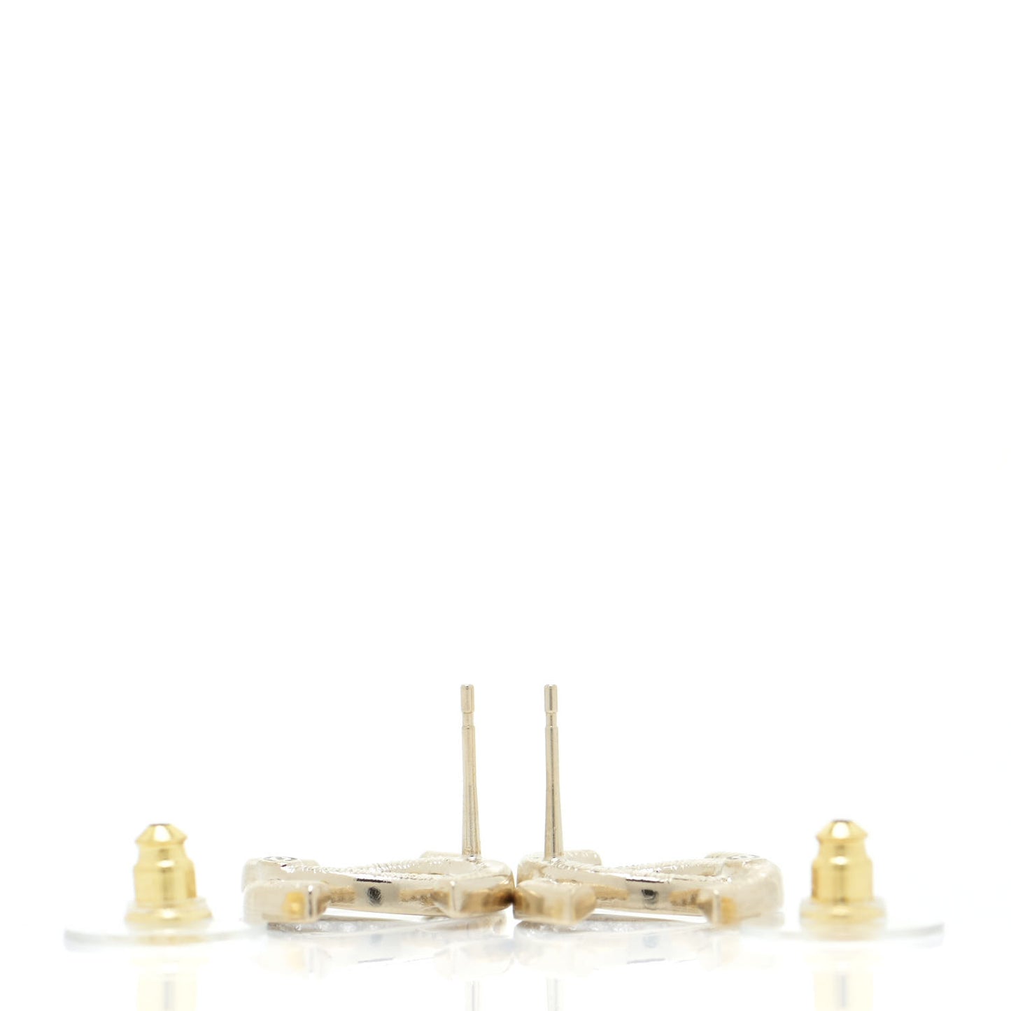 Crystal Large CC Earrings Gold