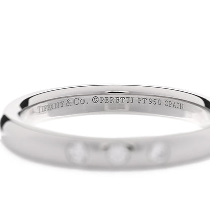 Tiffany Platinum 3 Diamond Elsa Peretti Band Ring 50 5.5 4 of 4
