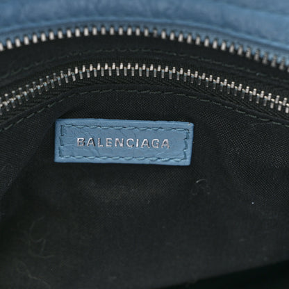 Balenciaga Agneau Classic Silver Hardware Mini City Logo Strap Baby Blue Black 6 of 13