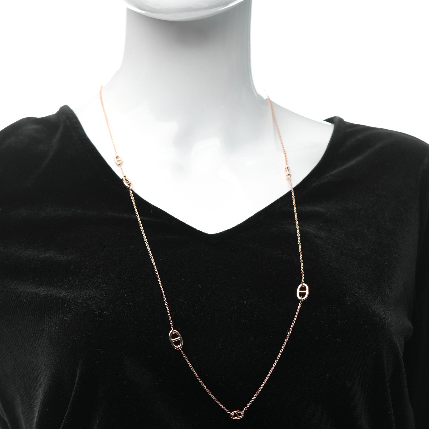 Hermes 18K Rose Gold Farandole Necklace 80 2 of 5