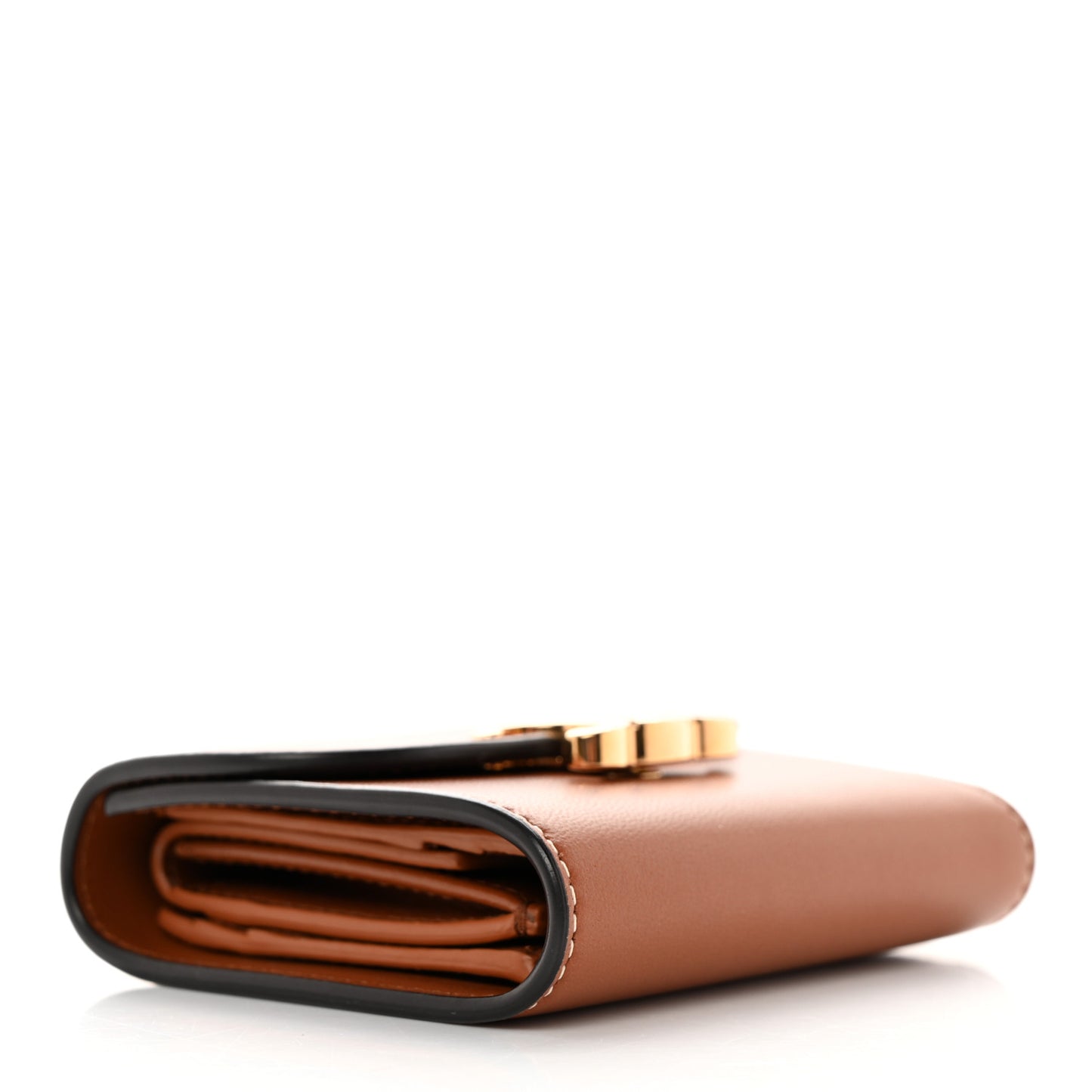 Shiny Smooth Lambskin Small Triomphe Wallet Tan