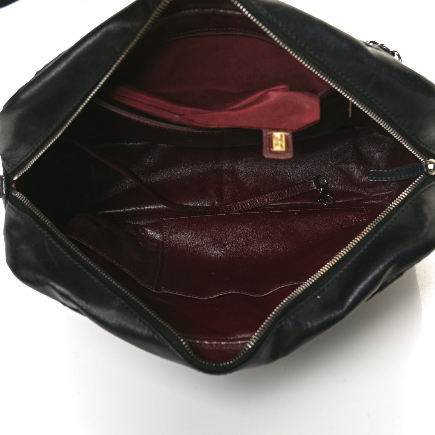 Lambskin Quilted Medium Camera Case Black
