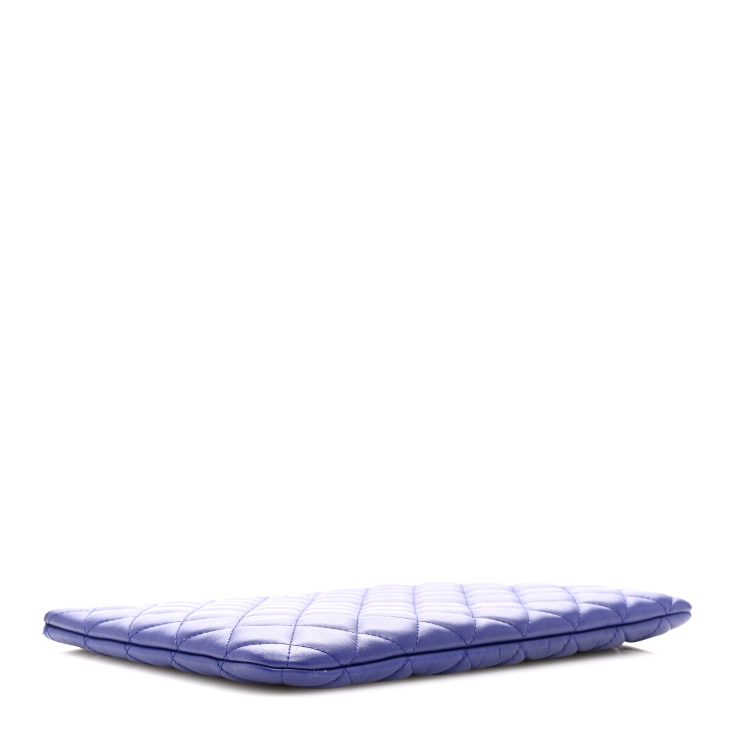 Lambskin Quilted Medium Cosmetic Case Purple