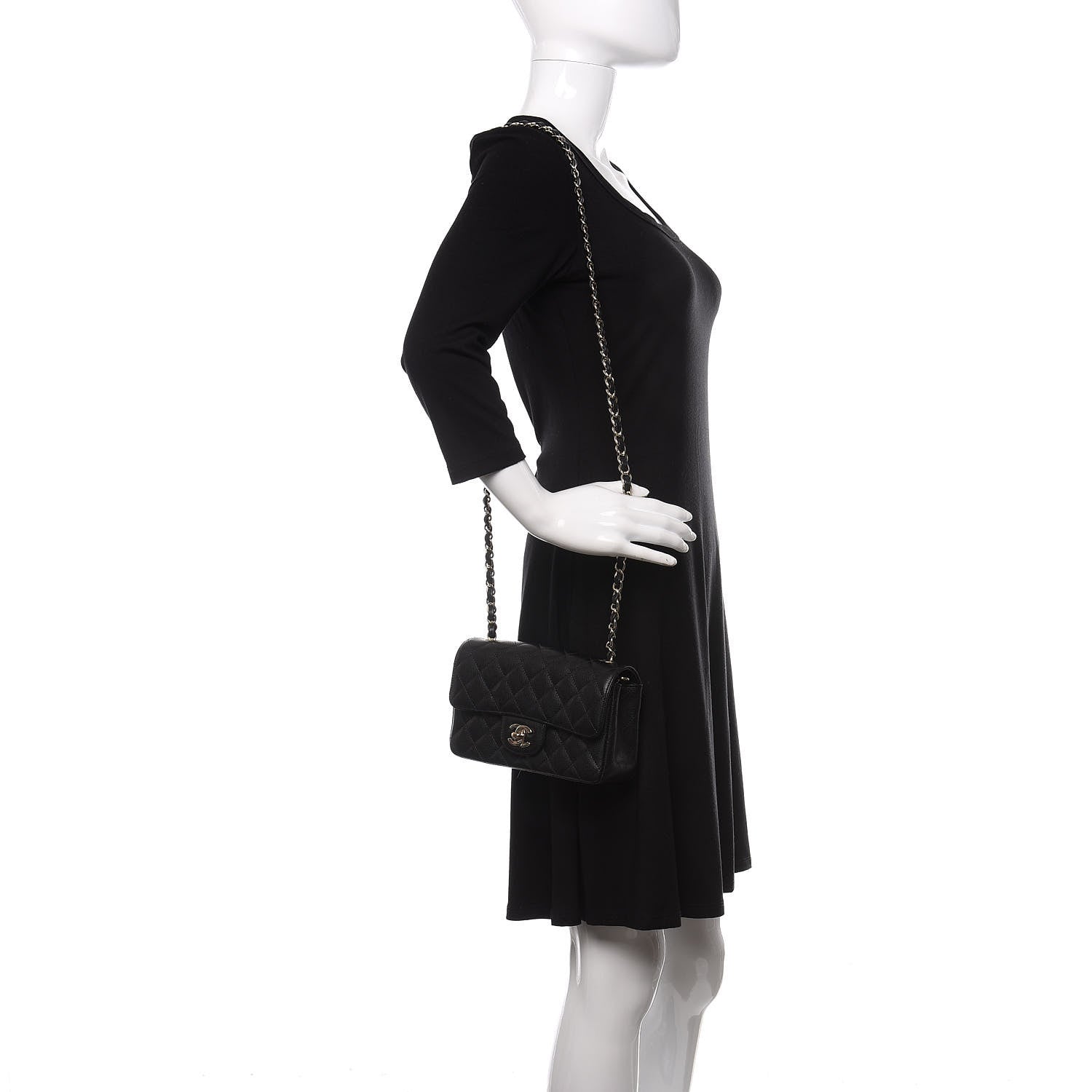 Chanel Caviar Quilted Mini Rectangular Flap Black 2 of 12