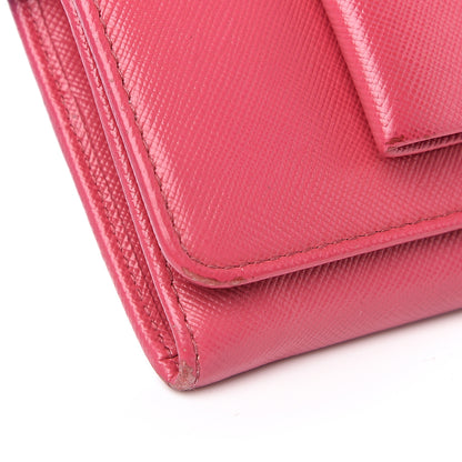 Prada Saffiano Bow Continental Wallet Peonia 11 of 13