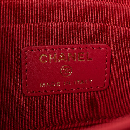 Chanel Shiny Goatskin Quilted Small Chanel 19 Pouch With Handle Black 6 of 11