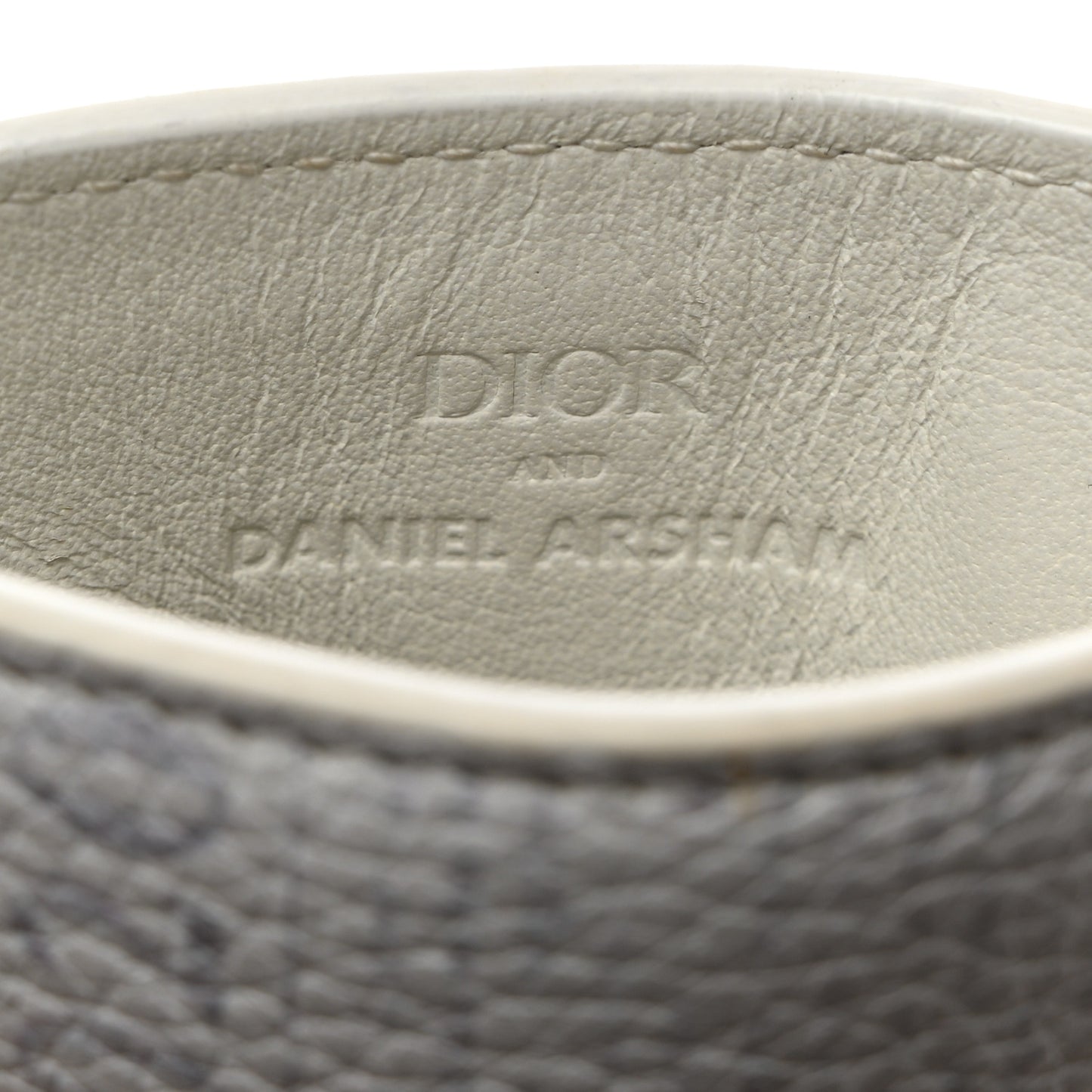 X DANIEL ARSHAM Grained Calfskin Newspaper Phone Holder White