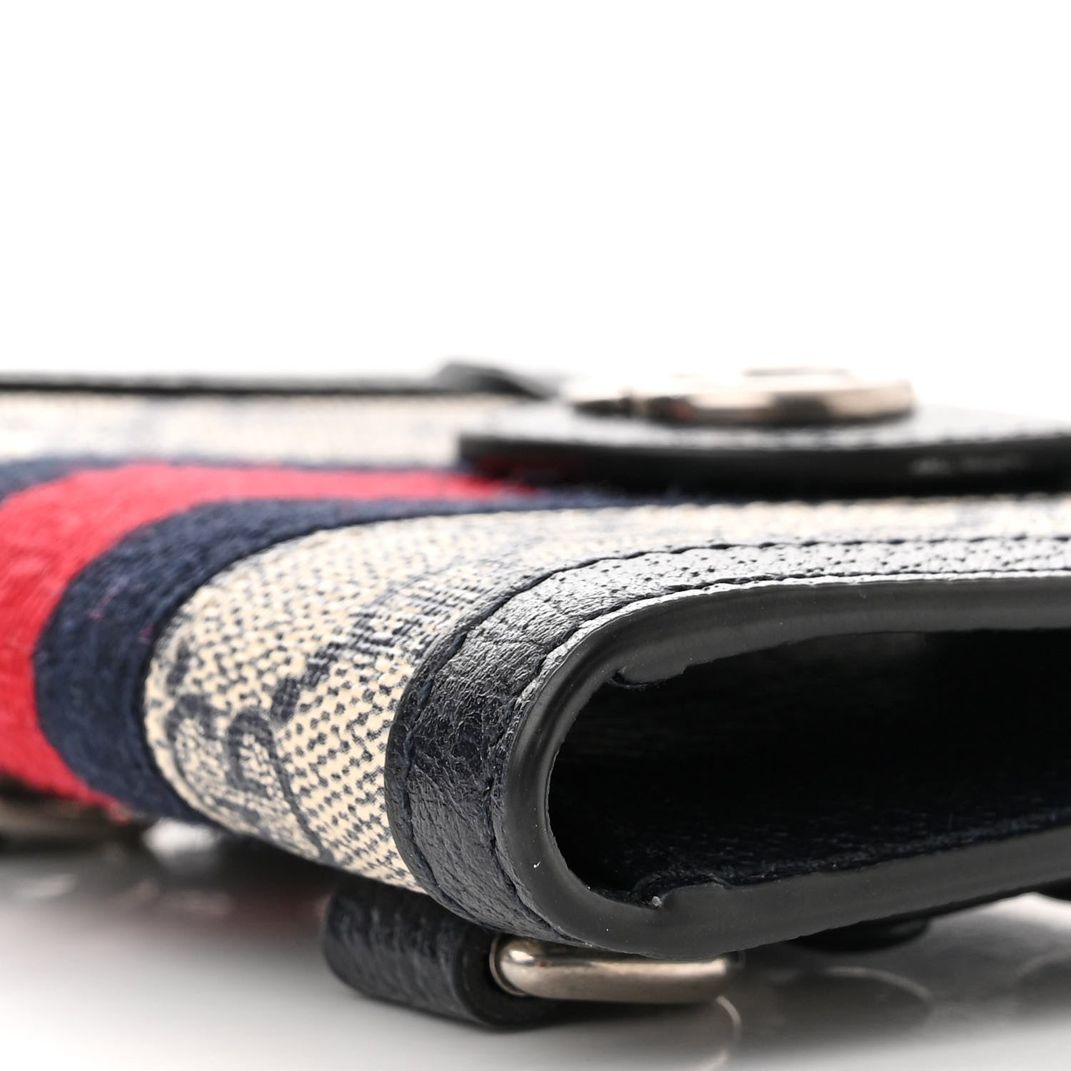 Gucci GG Supreme Monogram Textured Calfskin Web Mini Ophidia Multi Pouch Beige Blue 13 of 14