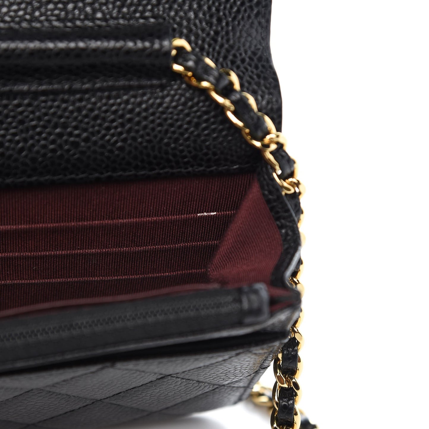 Caviar Quilted Wallet On Chain WOC Black
