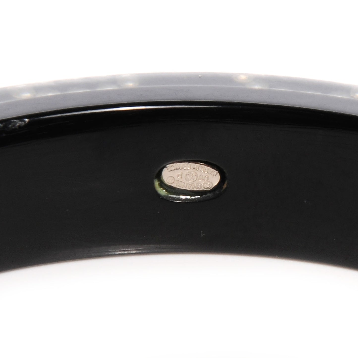 Resin Pearl Coco Bangle Black