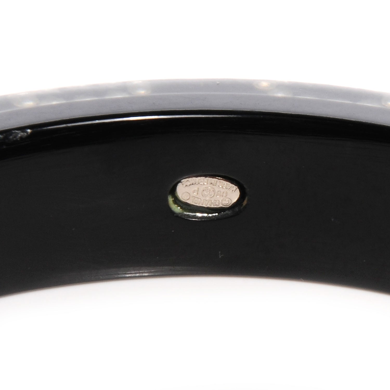 Chanel Resin Pearl Coco Bangle Black 3 of 5