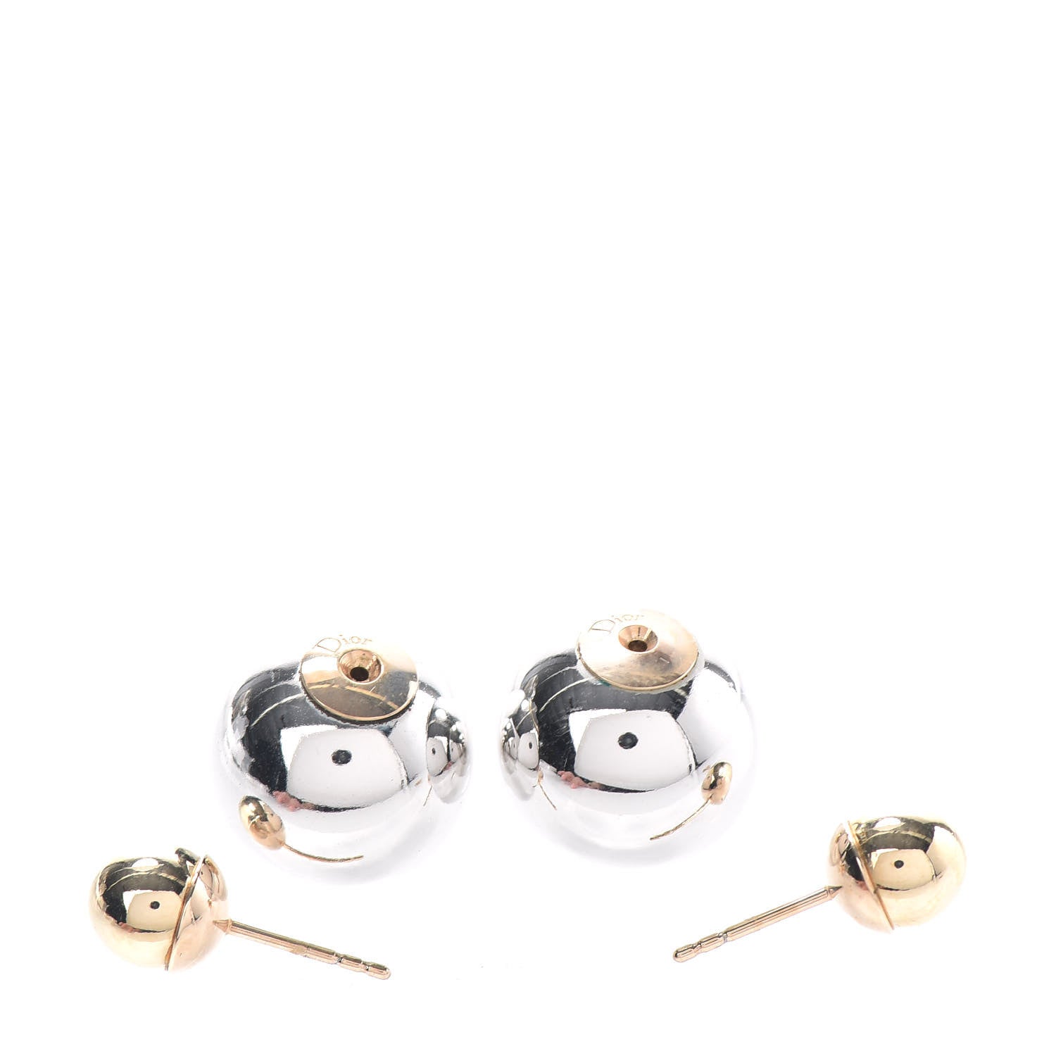 Christian Dior Mise En Dior Tribal Earrings Gold Silver 3 of 3