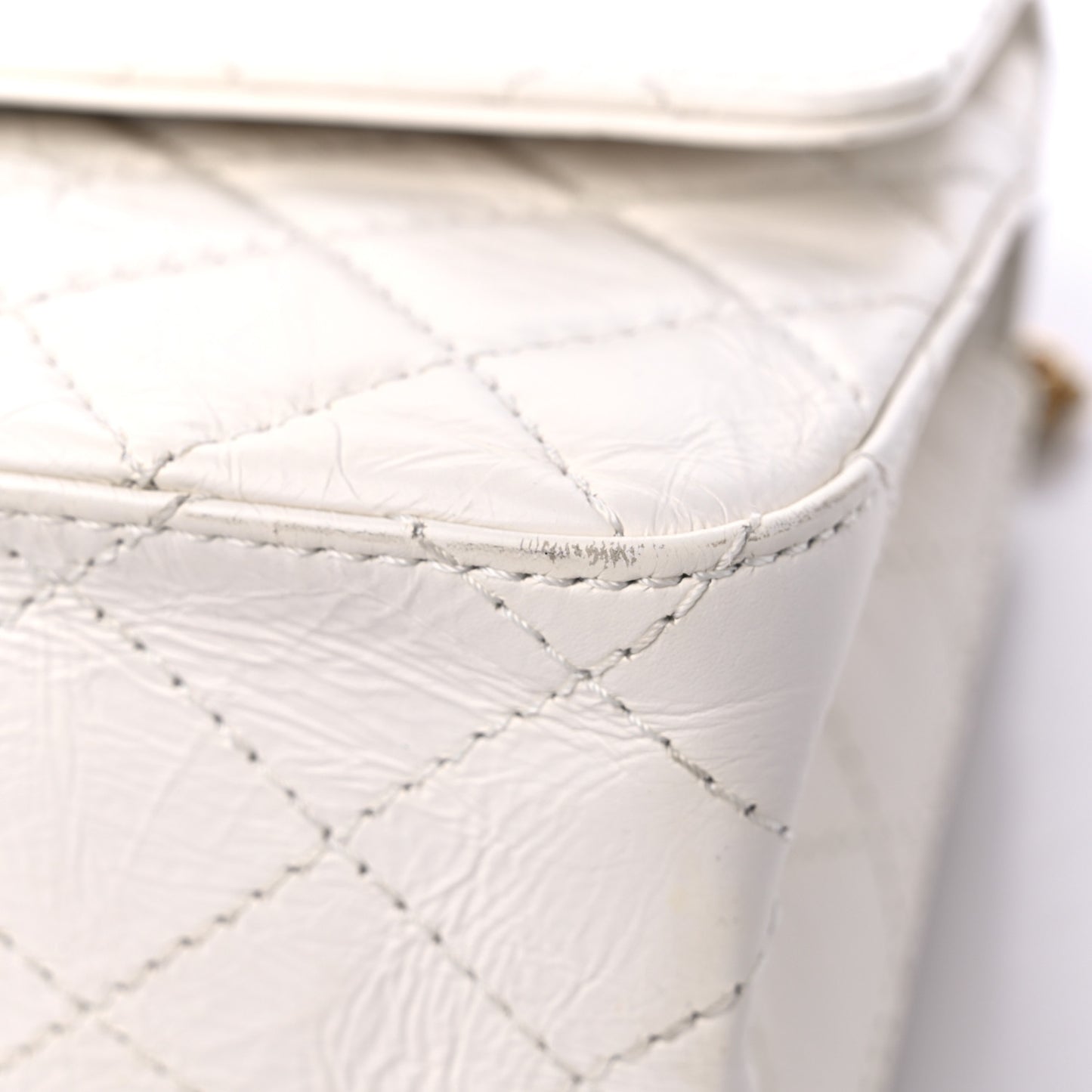 Aged Calfskin Quilted 2.55 Reissue 226 Flap White
