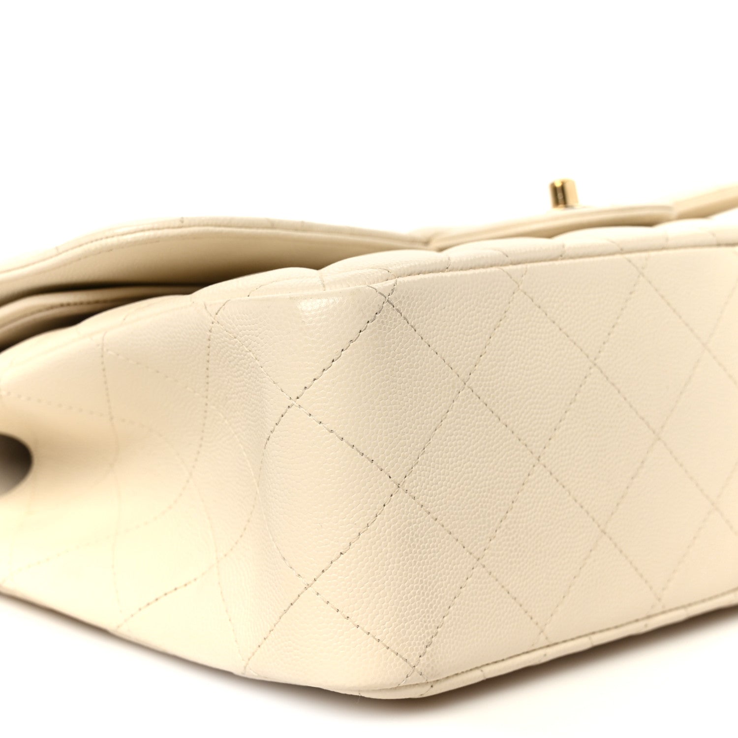 Chanel Caviar Quilted Jumbo Double Flap White 10 of 11