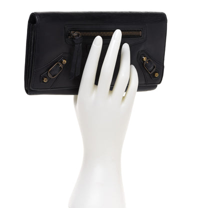 Balenciaga Agneau Classic Hardware Money Wallet Black 2 of 11
