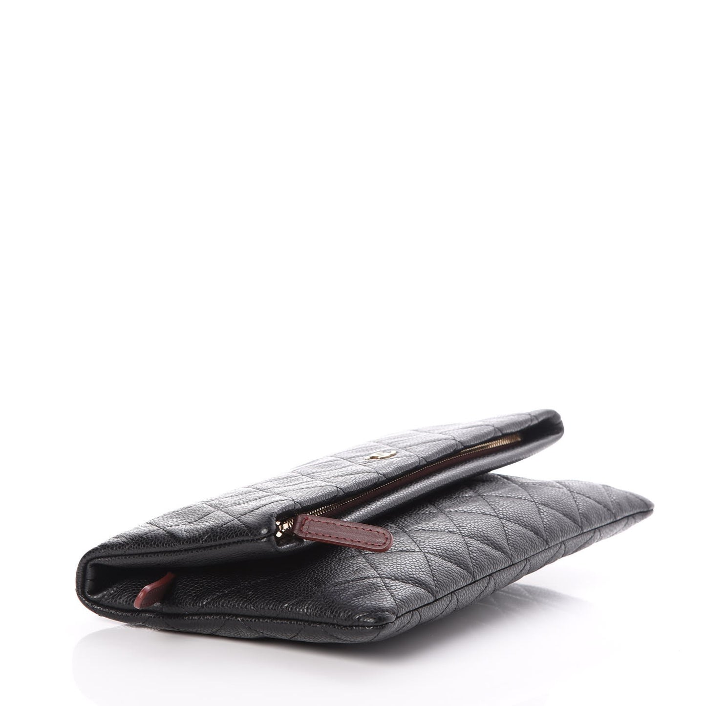 Caviar Quilted CC Beauty Clutch Black