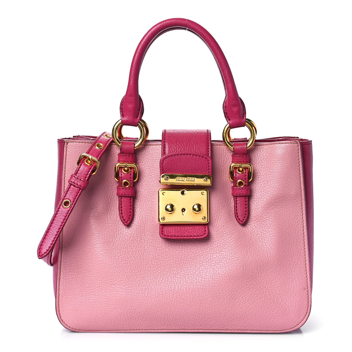 Goatskin Madras Bicolore Shopping Tote Rosa Peonia