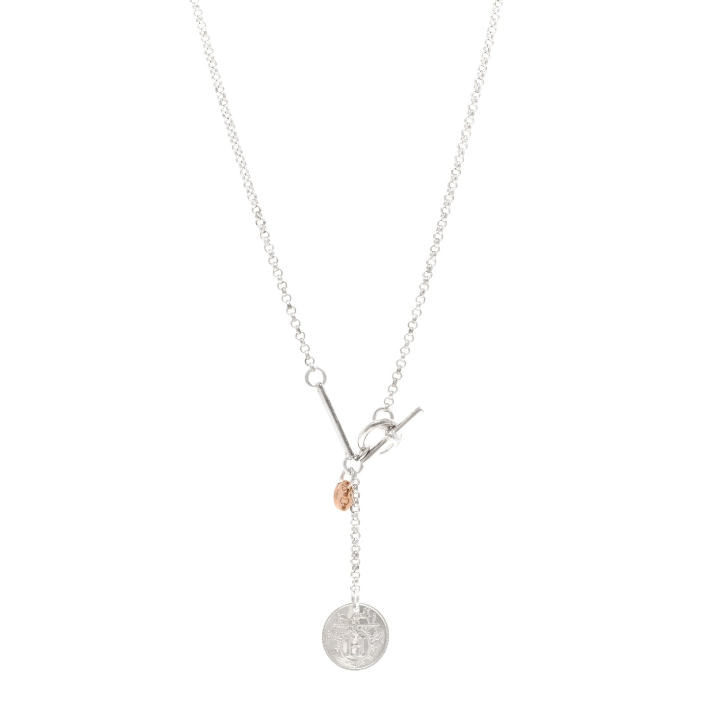 Sterling Silver 18K Rose Gold PM Ex-Libris Pendant Necklace