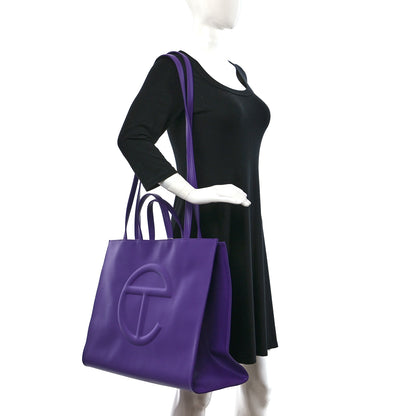Telfar Vegan Leather Large Shopping Bag Grape 2 of 8