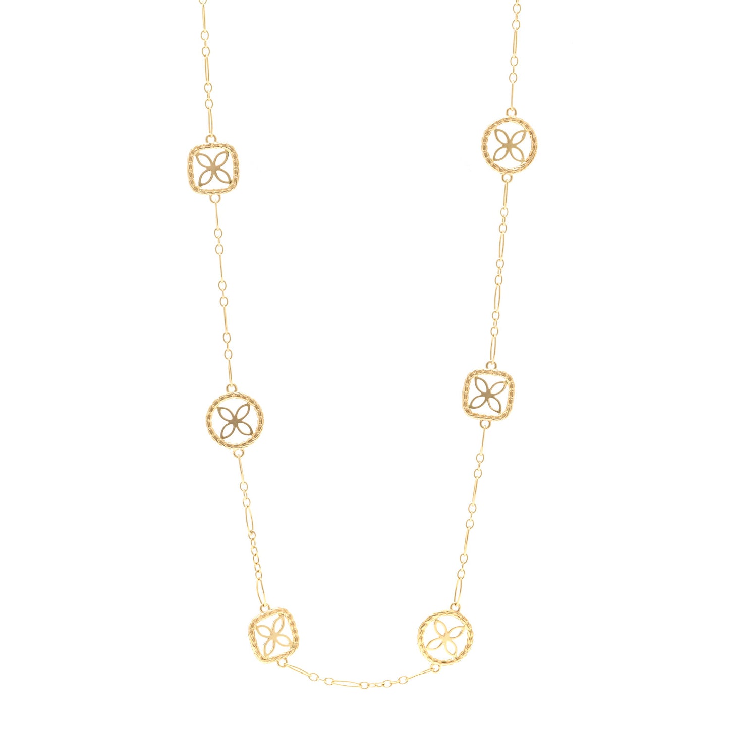 18K Yellow Gold Batu Kawung Station Necklace